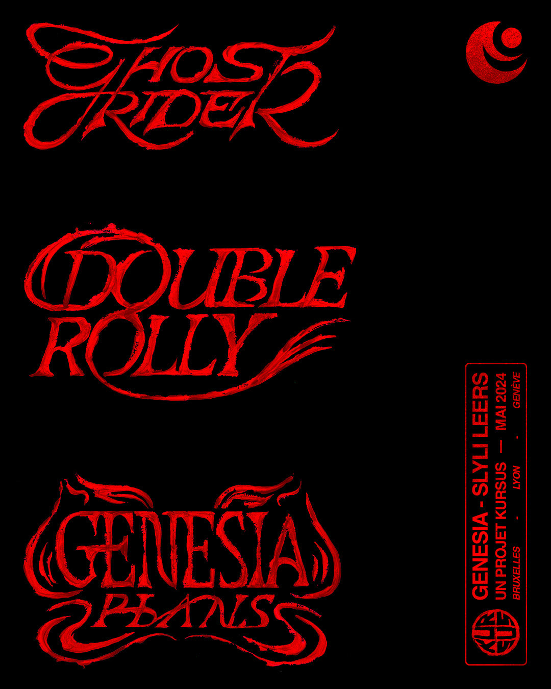 déclinaison — Lettrage : Double Rolly - Slyli Leers